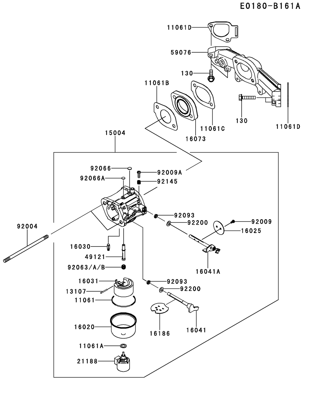 Fx730v-Cs28 Carburetor Diagram and Parts List for FX730V-CS28  Cub Cadet Lawn Tractor